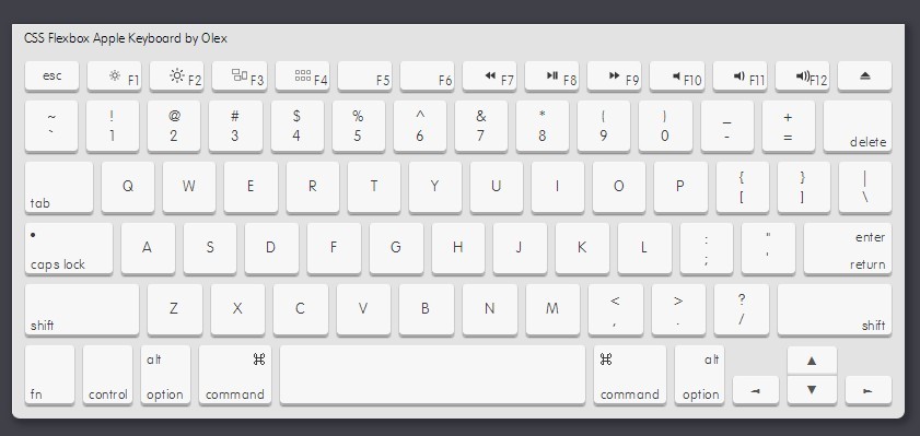 CSS Flexbox Apple Keyboard